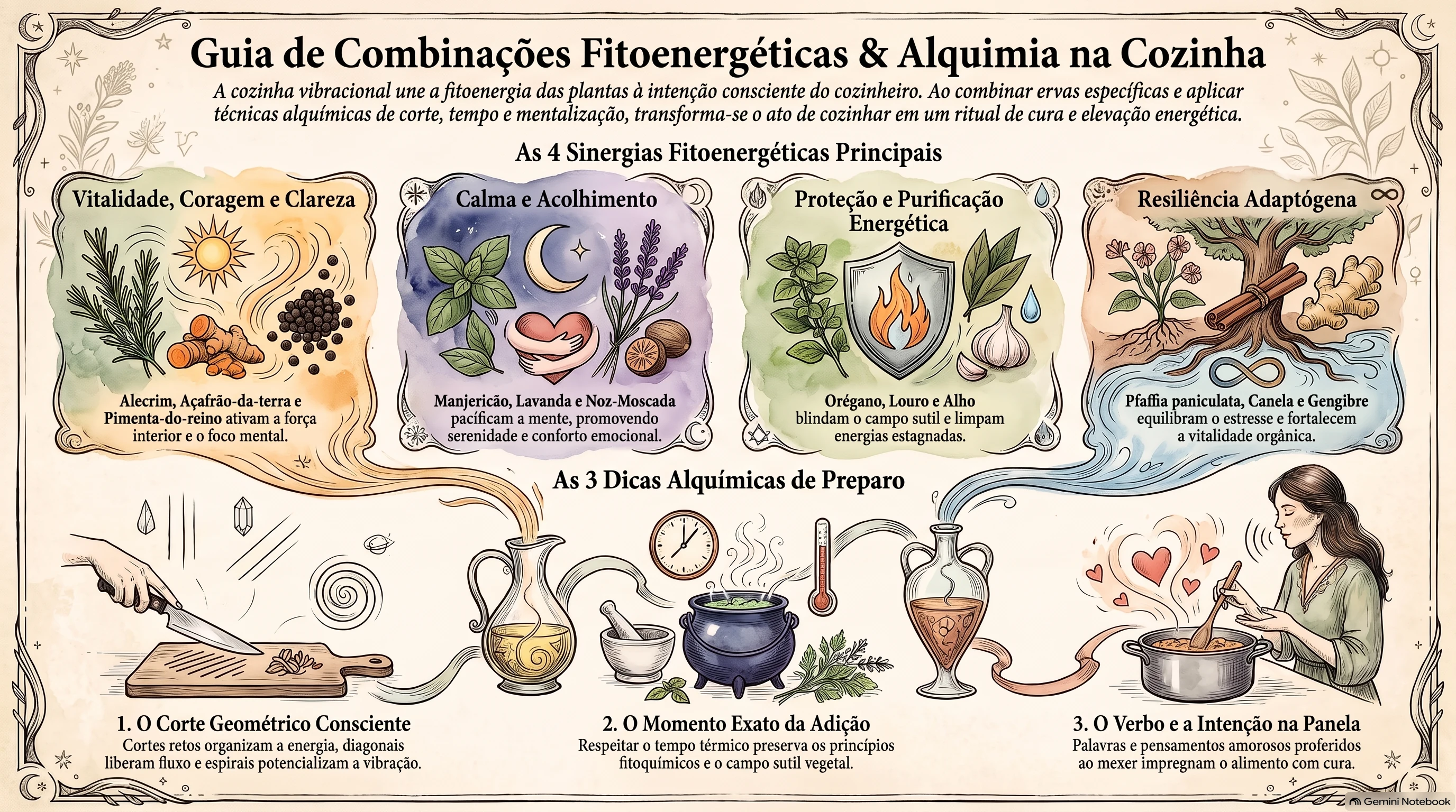 Infográfico: Guia de combinações fitoenergéticas